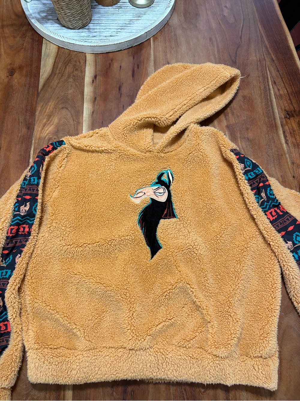 Disney Emperors New Groove Beige/Tan Plush Hoodie